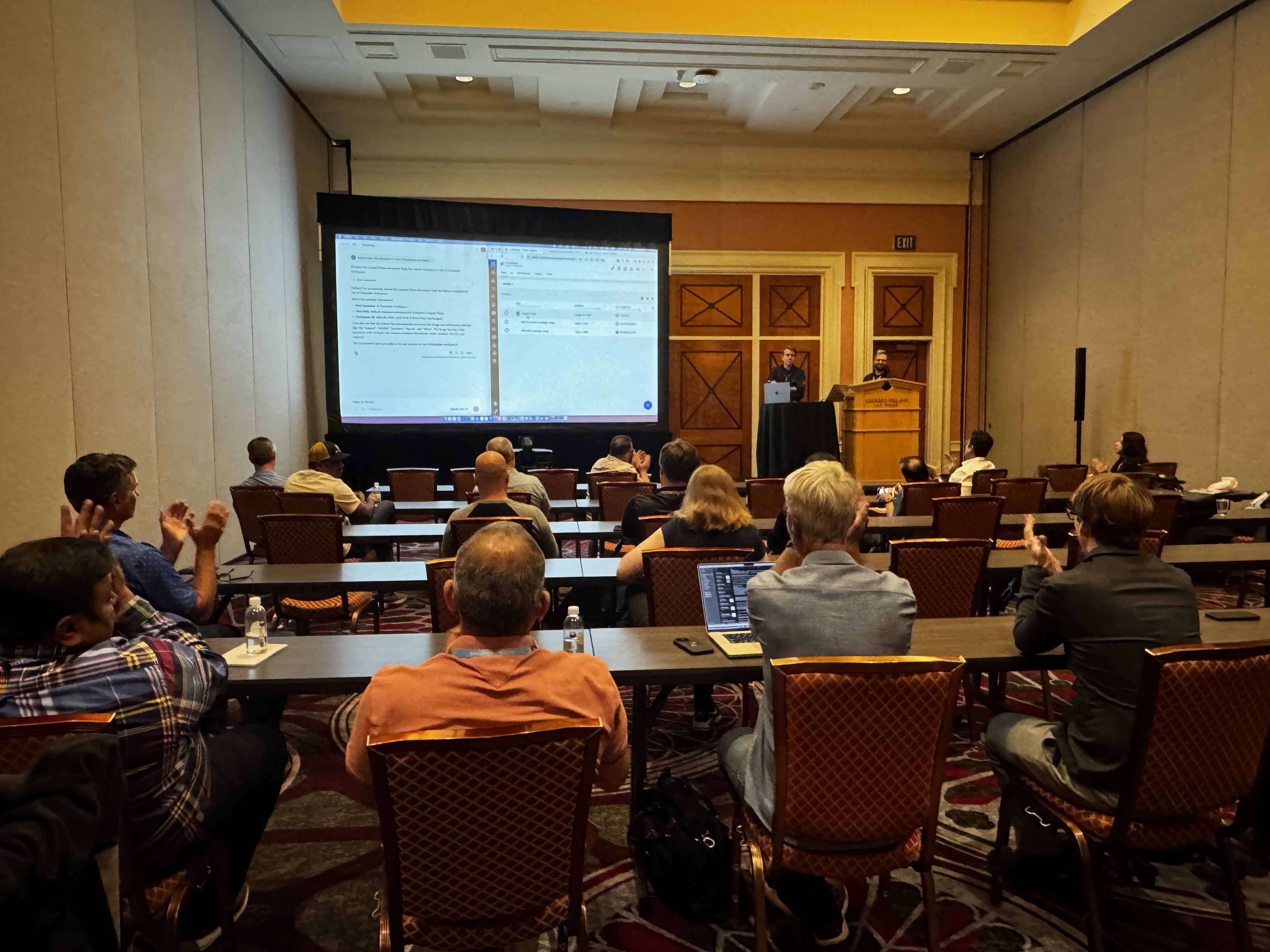 Adrian Besleaga on stage at Las Vegas 2025 tech talk